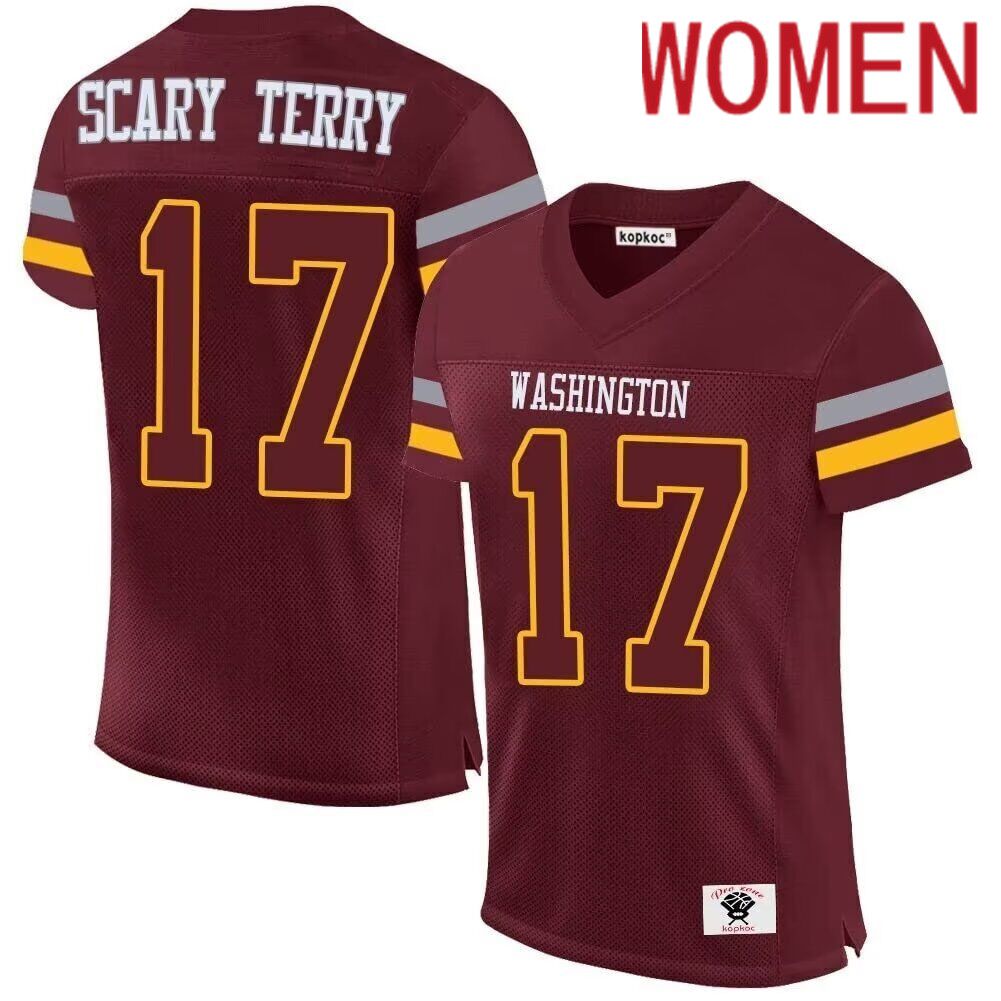 Women  NFL Washington Commander #17 Scary Terry 2024 Nike Game red throwback Jersey